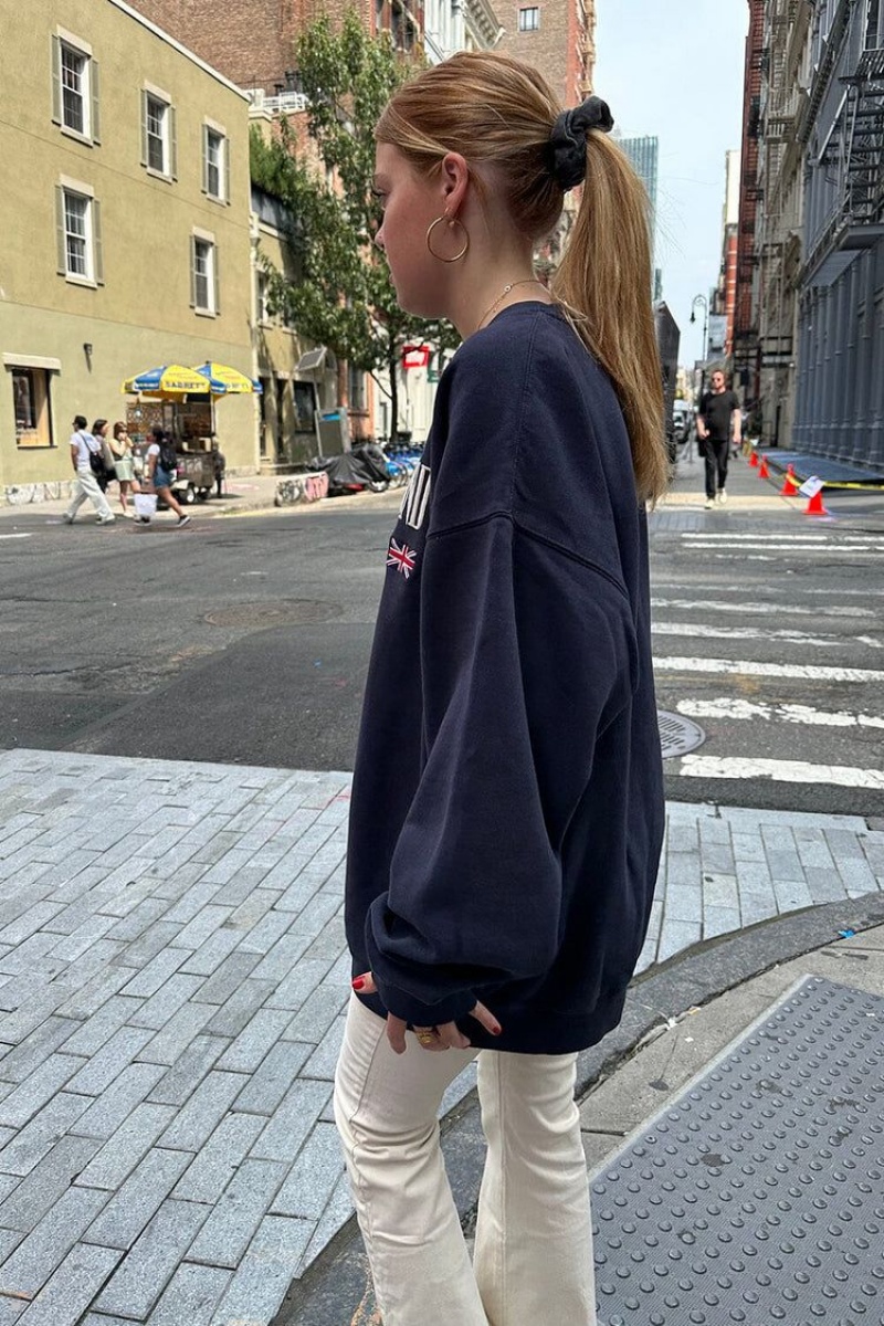 Sweatshirt Brandy Melville Erica Switzerland Flag Bleu Marine | USP-65327148